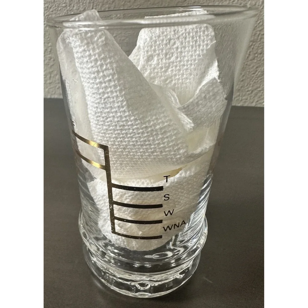 Mid-Cent Mod Plimsoll Lines Mark Load Line Glasses Set of 6 Nautical Markings
